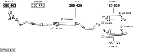 Sistema de gases de escape Vauxhall ASTRA Mk V