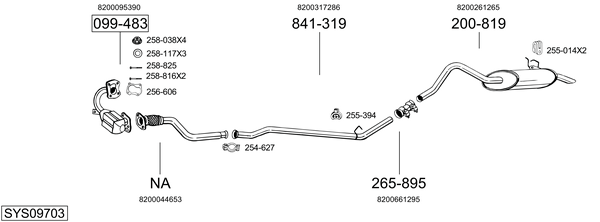 Sistema de gases de escape Renault KANGOO Express