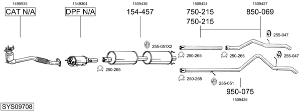 Sistema de gases de escape Ford TRANSIT Bus