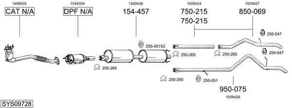 Sistema de gases de escape Ford TRANSIT Van