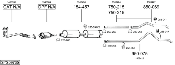 Sistema de gases de escape Ford TRANSIT Van