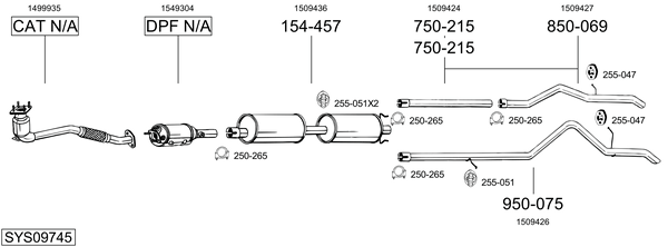 Sistema de gases de escape Ford TRANSIT Bus