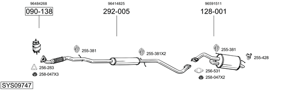 Sistema de gases de escape Chevrolet SPARK