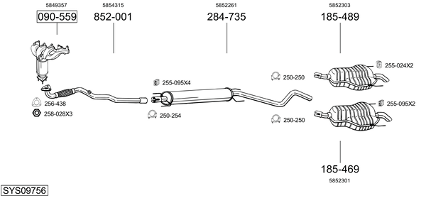 Sistema de gases de escape Opel ASTRA H GTC
