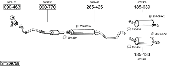 Sistema de gases de escape Opel ASTRA H GTC