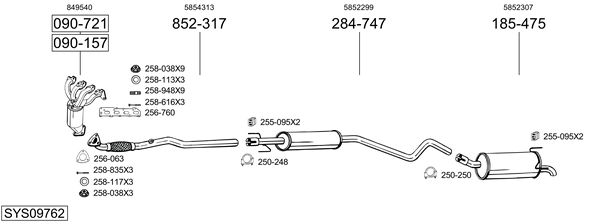 Sistema de gases de escape Opel ASTRA H GTC