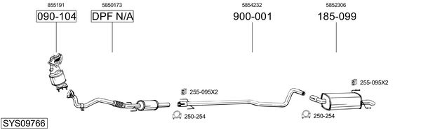 Sistema de gases de escape Opel ASTRA H GTC