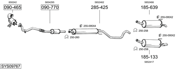 Sistema de gases de escape Opel ASTRA H GTC