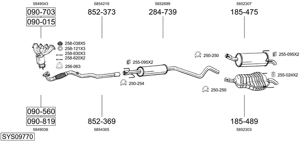 Sistema de gases de escape Opel ASTRA H GTC