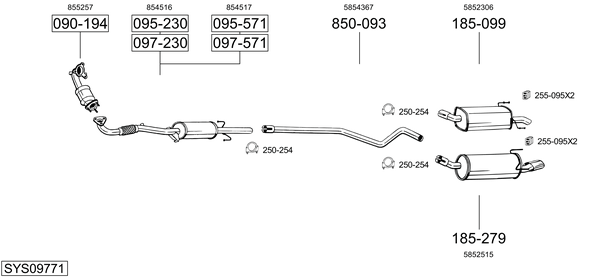 Sistema de gases de escape Opel ASTRA H GTC