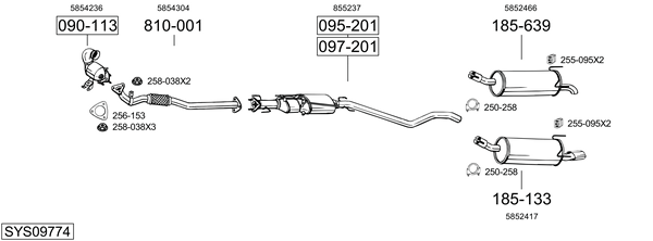 Sistema de gases de escape Opel ASTRA H GTC