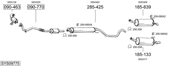 Sistema de gases de escape Opel ASTRA H GTC