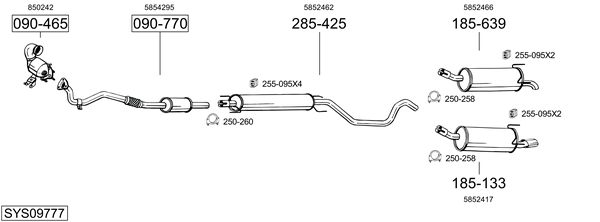 Sistema de gases de escape Opel ASTRA H GTC