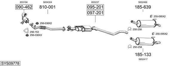 Sistema de gases de escape Opel ASTRA H GTC