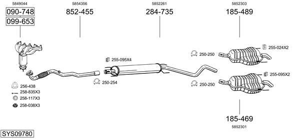 Sistema de gases de escape Opel ASTRA H GTC