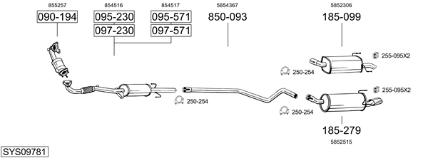 Sistema de gases de escape Opel ASTRA H GTC