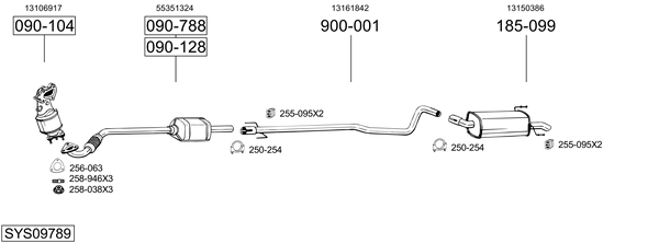 Sistema de gases de escape Vauxhall ASTRA Mk V Sport Hatch
