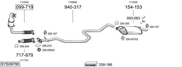 Sistema de gases de escape Ford FIESTA Hatchback Van