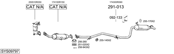 Sistema de gases de escape Toyota AVENSIS Saloon