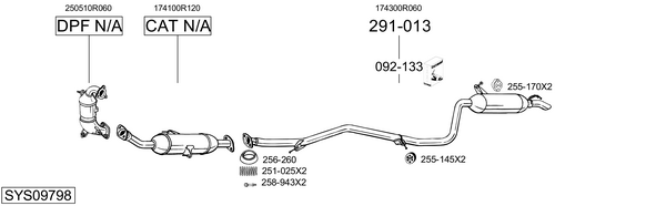 Sistema de gases de escape Toyota AVENSIS Saloon