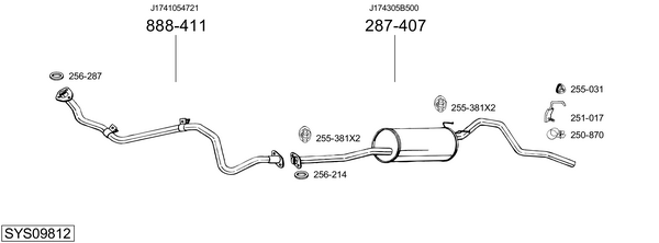 Sistema de gases de escape Vw TARO