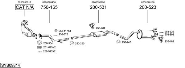 Sistema de gases de escape Renault MODUS / GRAND MODUS