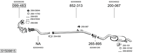 Sistema de gases de escape Renault CLIO II