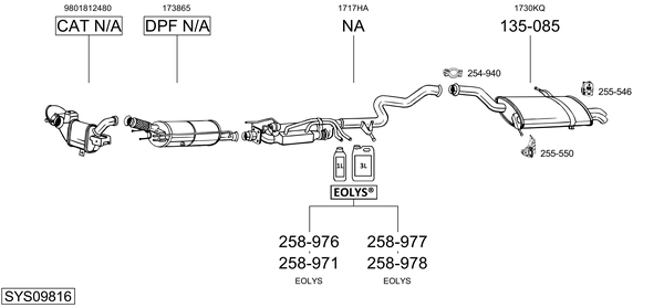 Sistema de gases de escape Peugeot 5008