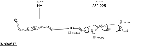Sistema de gases de escape Fiat UNO
