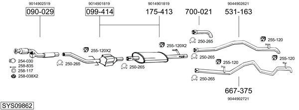Sistema de gases de escape Mercedes-Benz SPRINTER 4-t Platform/Chassis