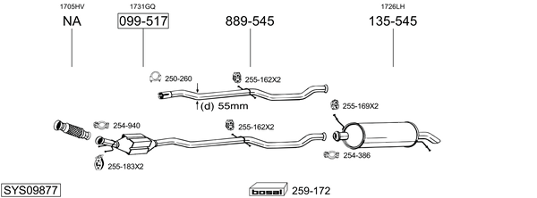 Sistema de gases de escape Citroën C5 I