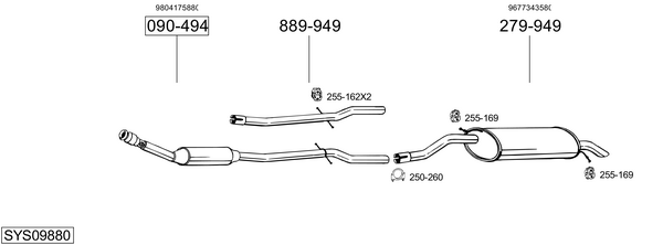Sistema de gases de escape Citroën C5 I