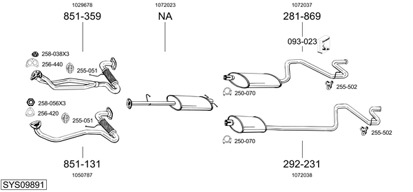 Sistema de gases de escape Ford TRANSIT Van
