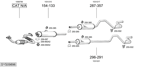 Sistema de gases de escape Ford TRANSIT Van