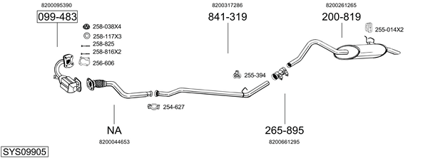 Sistema de gases de escape Renault KANGOO Express