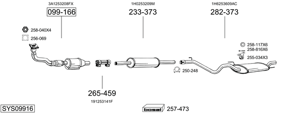 Sistema de gases de escape Vw GOLF IV Cabriolet