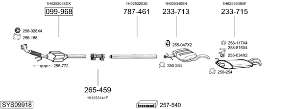 Sistema de gases de escape Vw GOLF IV Cabriolet