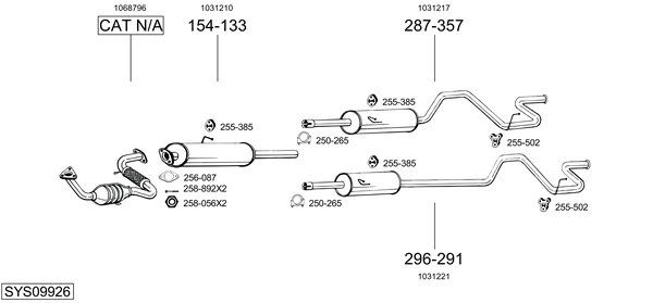 Sistema de gases de escape Ford TRANSIT Van