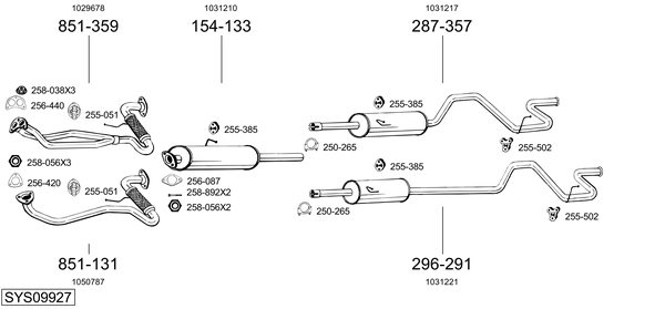 Sistema de gases de escape Ford TRANSIT Van