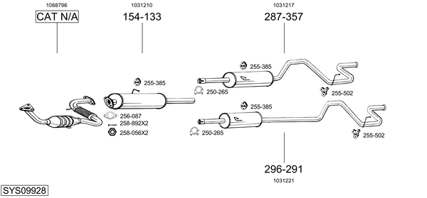 Sistema de gases de escape Ford TRANSIT Van