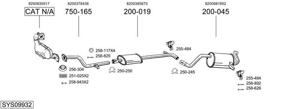 Sistema de gases de escape Renault MODUS / GRAND MODUS