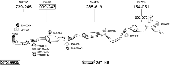 Sistema de gases de escape Ford ESCORT V
