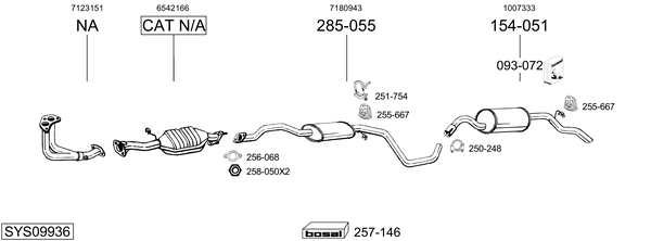 Sistema de gases de escape Ford ESCORT V