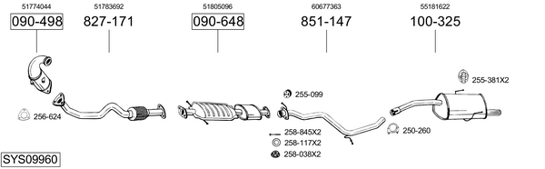 Sistema de gases de escape Alfa Romeo 156