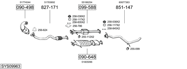 Sistema de gases de escape Alfa Romeo GT