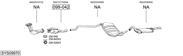 Sistema de gases de escape Audi 90 B3