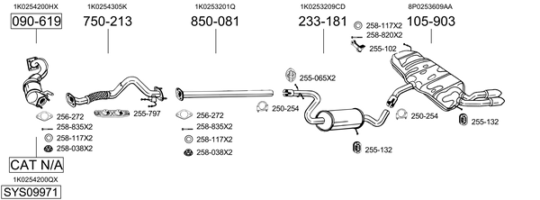 Sistema de gases de escape Audi A3