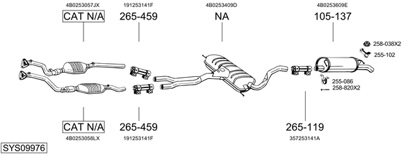 Sistema de gases de escape Audi A6 C5