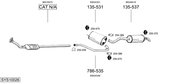 Sistema de gases de escape BOSAL SYS10026