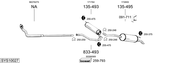 Sistema de gases de escape BOSAL SYS10027